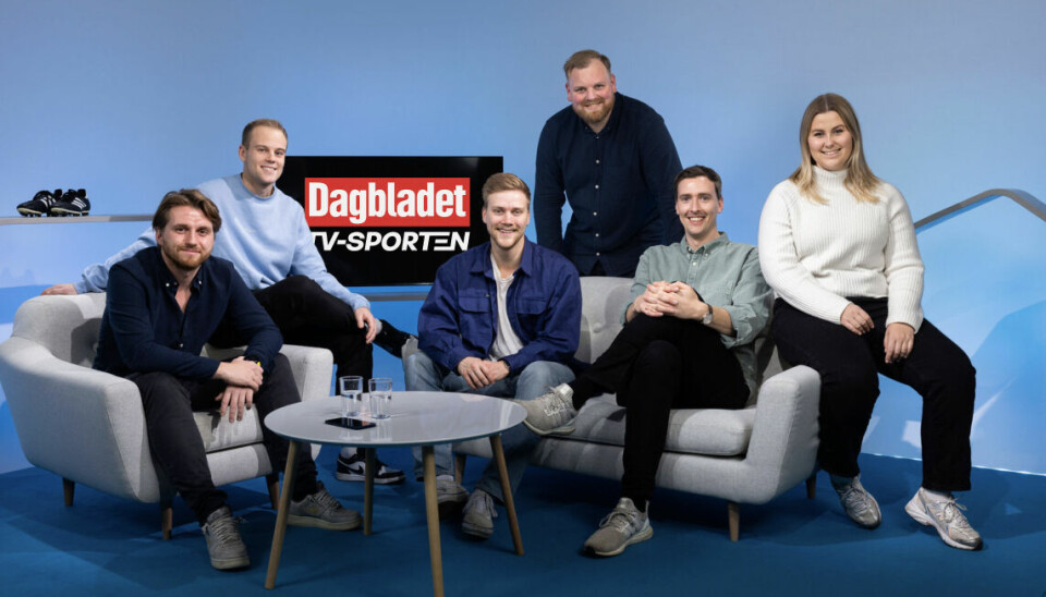 Denne gjengen skal lage Dagbladet TV-sporten: F.v. Kristoffer Løkås, Henrik Ljosland, Bård Sørø Olsen, Christian Fjermeros, Simen Sveen, Birthe Skingen