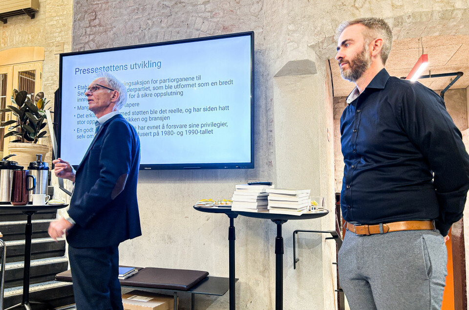 Paul Bjerke og Lars J. Halvorsen har skrevet boka «Pressestøtten».