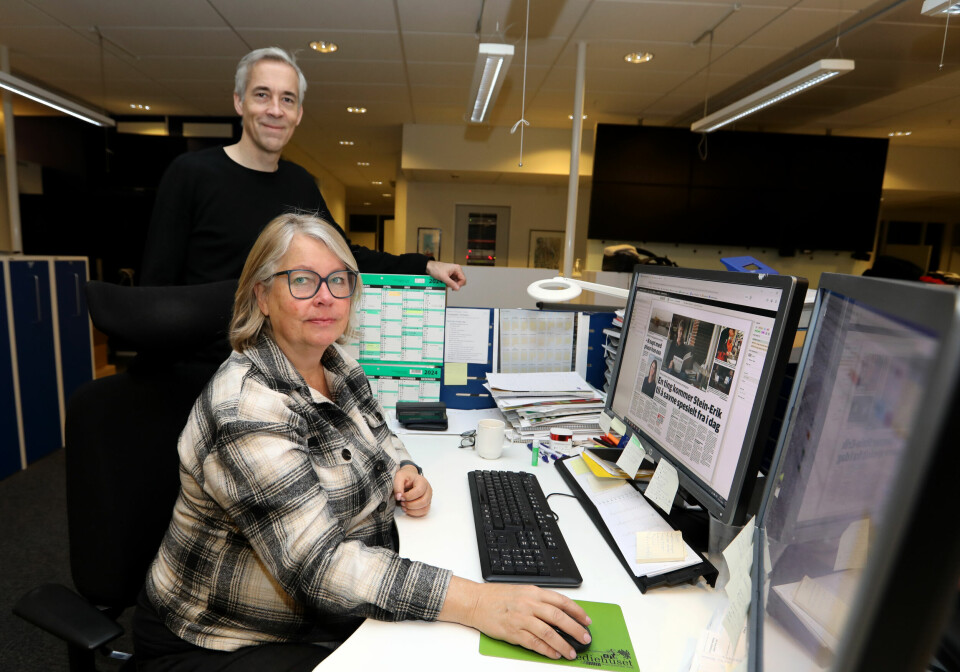 Ansvarlig redaktør og administrerende direktør i Haugesunds Avis, Einar Tho og redaktør for
produksjon og debatt, Lillian Haug Sortland.