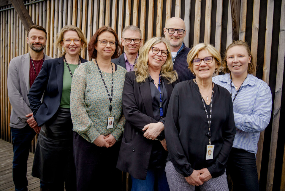 NTBs nye redaksjonelle ledelse. Fra venstre Kåre Henriksen, Christina Dorthellinger, Hege Tannæs-Fjeld, Ole Kristian Bjellanes, Hilde C. Kristiansen, Ketil Bjærke, Anne Ånstad og Oda Ertesvåg.