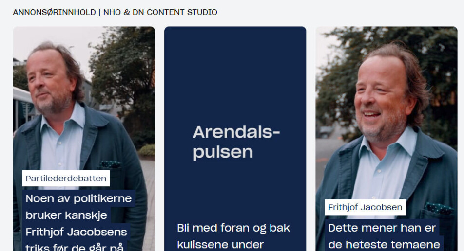Forsvarer DN-redaktørs opptreden i NHO-reklame