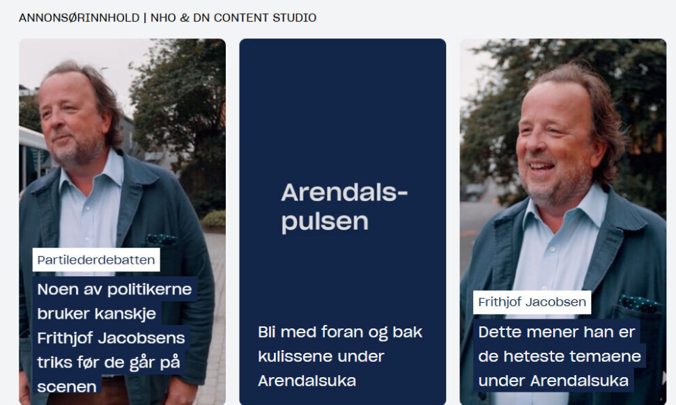Forsvarer DN-redaktørs opptreden i NHO-reklame