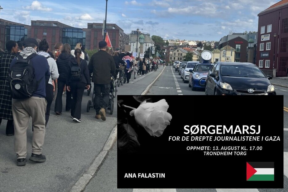 Adressa frarådet journalistene å delta i sørgemarsj for drepte Gaza-journalister: «Vår rolle er å rapportere uavhengig»